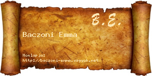 Baczoni Emma névjegykártya